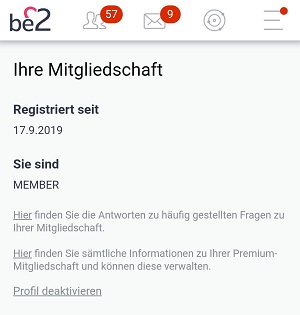 be2 profil löschen